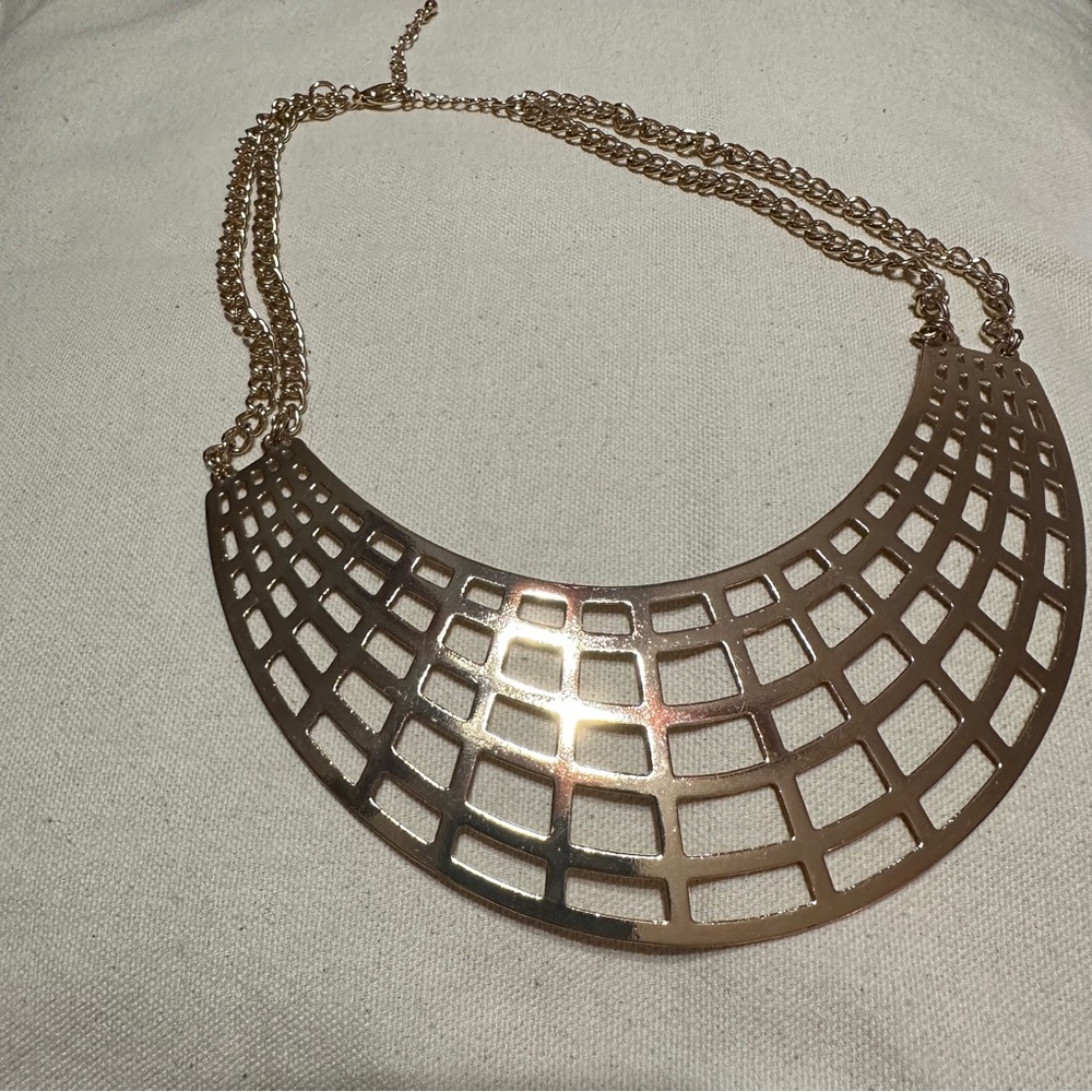 Gold Bronze Statement Necklace